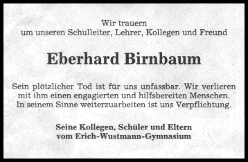 Anzeige aus der SZ vom 15./16.03.2003